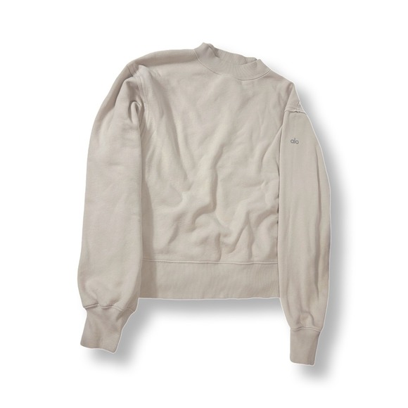 ALO YOGA Renown Crew Neck Pullover Bone - Small sweater sweatshirt cream - Picture 3 of 10